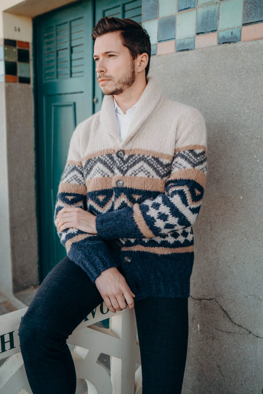 Cardigan à motifs photo