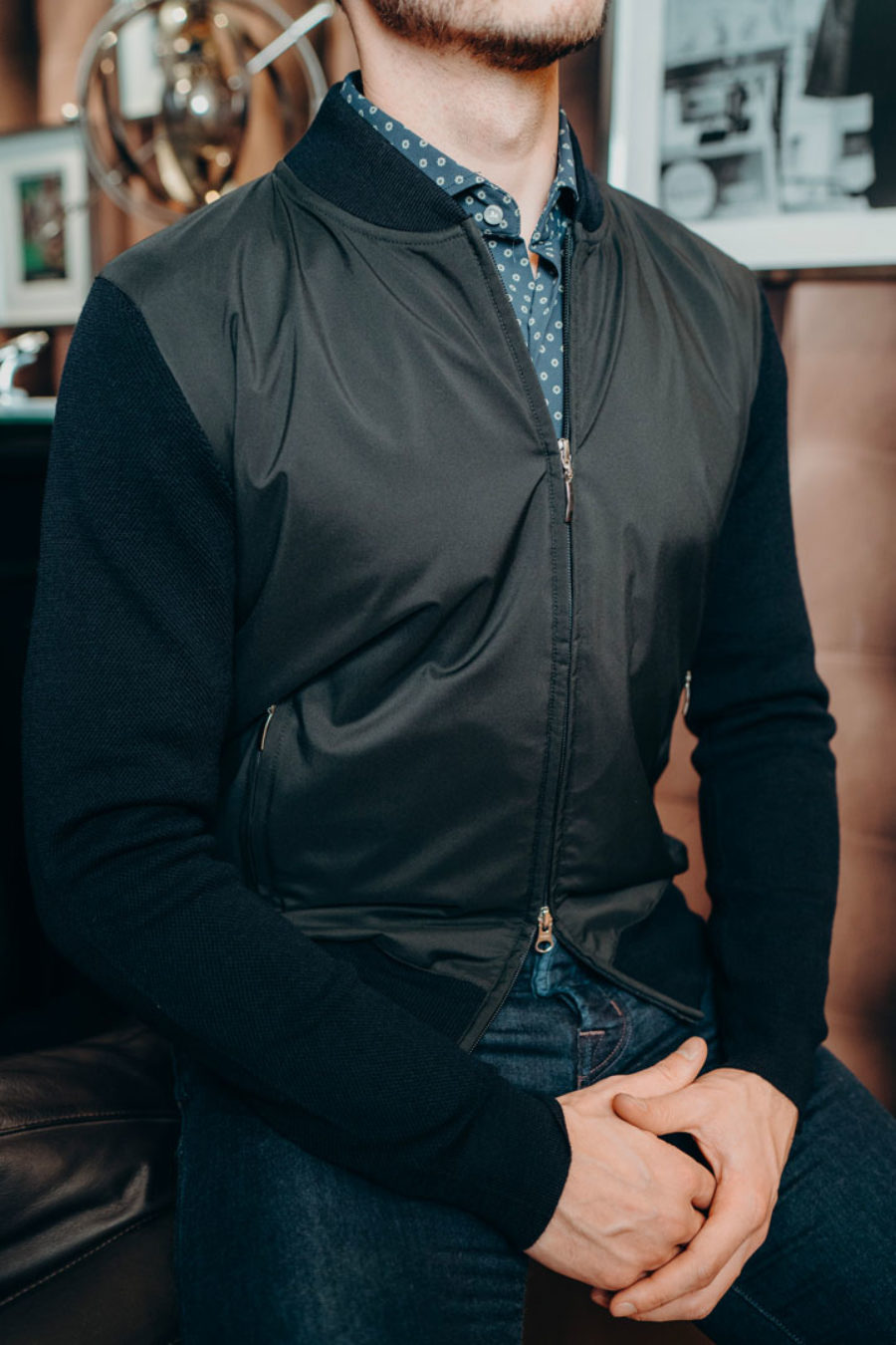 Gilet zippé bi-matière photo