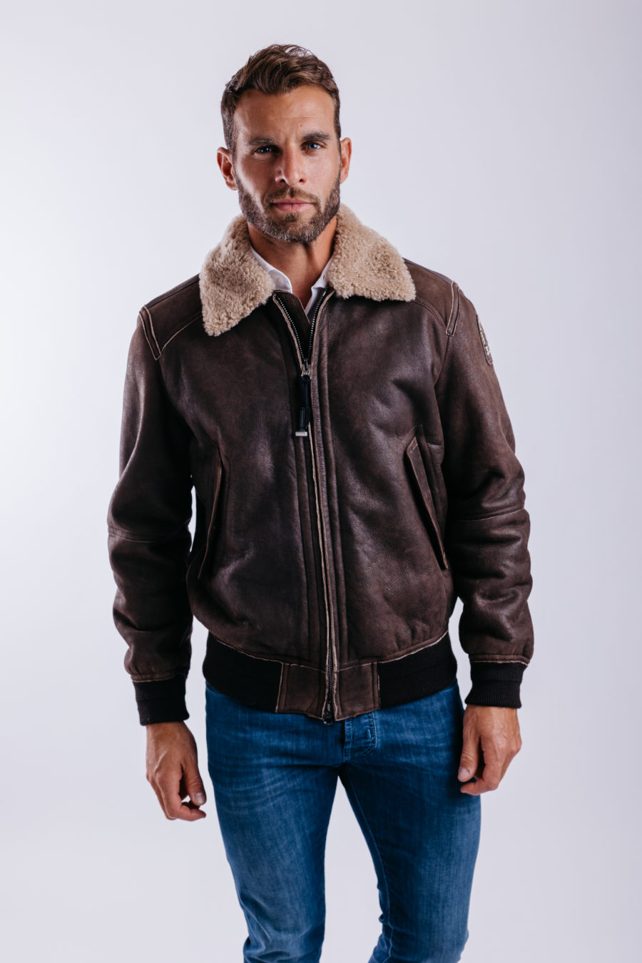 Blouson en mouton John shearling man Brown photo