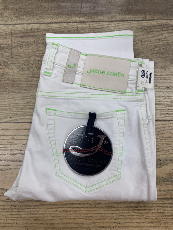 JACOB COHEN SLIM COUTURES VERTES FLUO