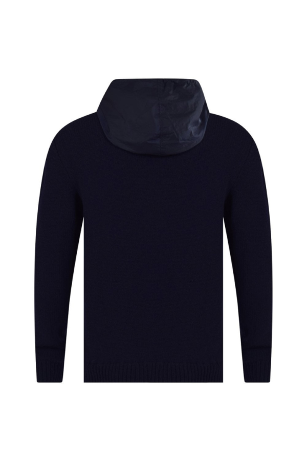 Pull capuche bleu marine dos