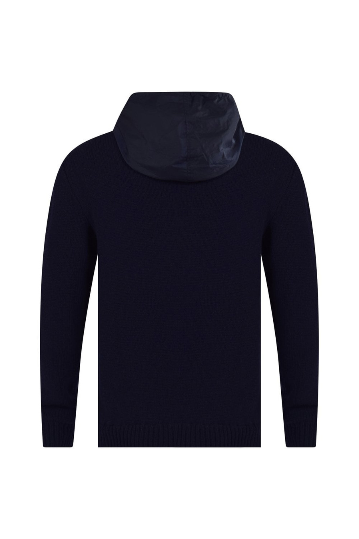 Pull capuche bleu marine dos