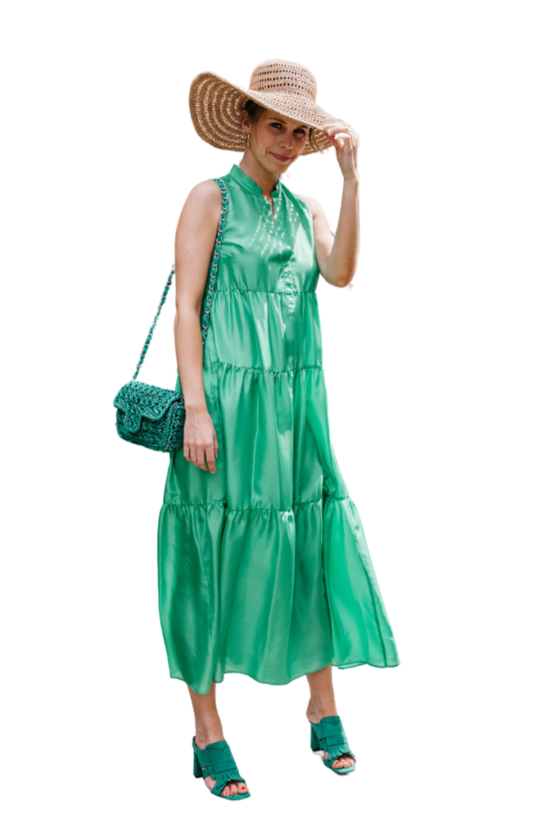 Robe longue verte femme